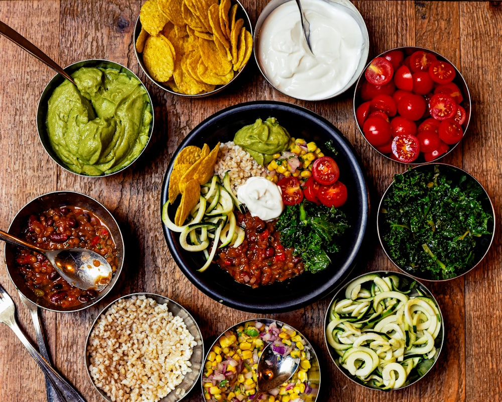 Variety of healthy recipes and dishes